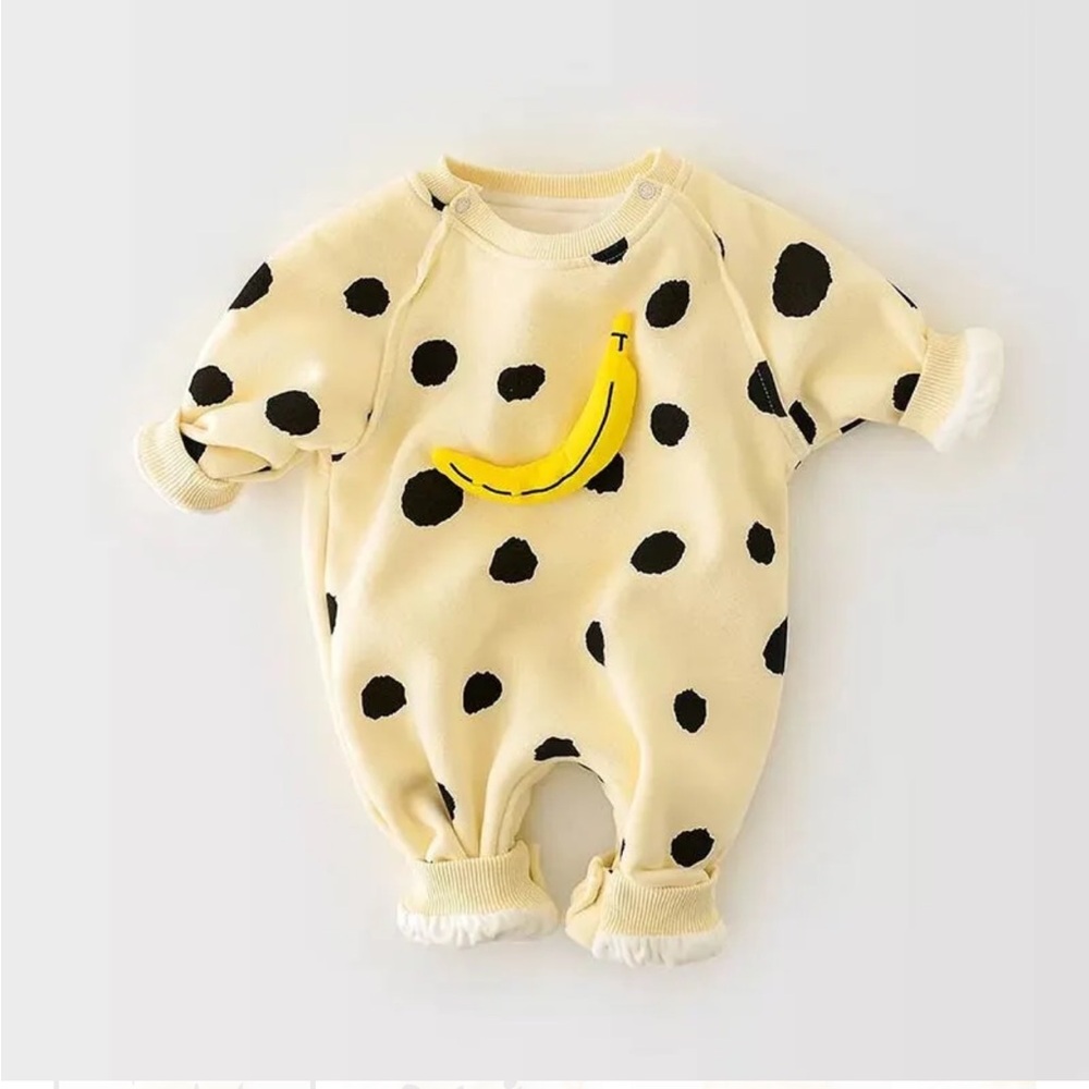 Happy Smile Banana Dot Romper